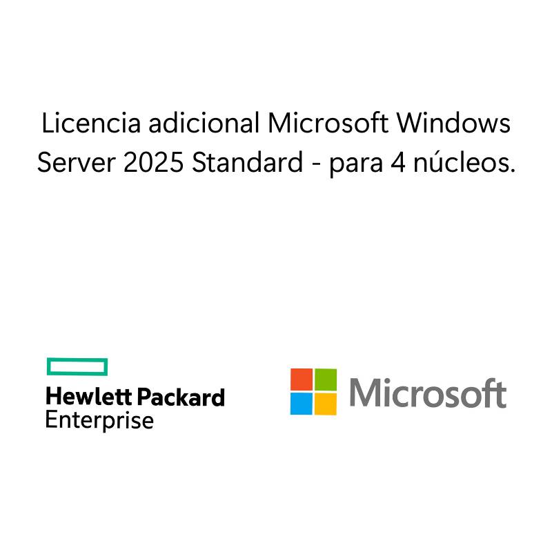 Licencia adicional Microsoft Windows Server 2025 Standard 4 núcleos WW SW - Licencia adicional Microsoft Windows Server 2025 Standard 4 núcleos WW SW -